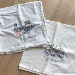 Hand embroidered dish towels